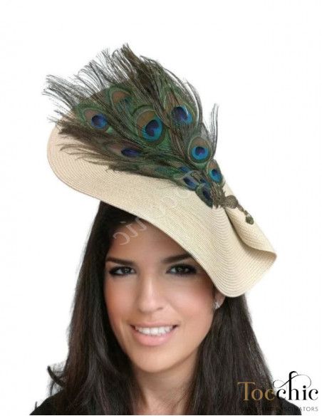 Tocado pavo real - Pamelas y Tocados para madrinas - 6 Tocado pavo real - Pamelas y Tocados para madrinas - 6