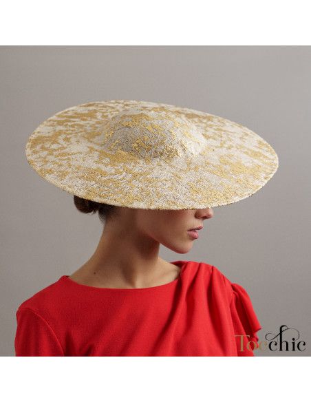 Gold Kentucky derby hat - Wedding hats for women - 2 Gold Kentucky derby hat - Wedding hats for women - 2