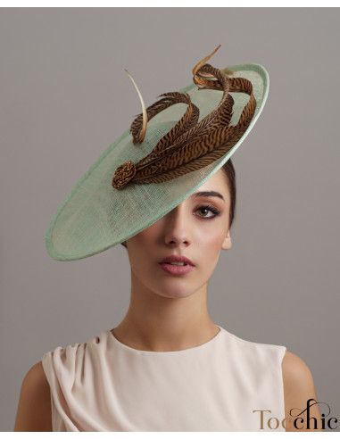 Aquamarine and gold races hat - Wedding hats for women - 5