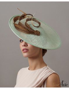 Aquamarine and gold races hat - Wedding hats for women - 1 2