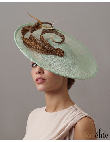 Aquamarine and gold races hat - Wedding hats for women - 2
