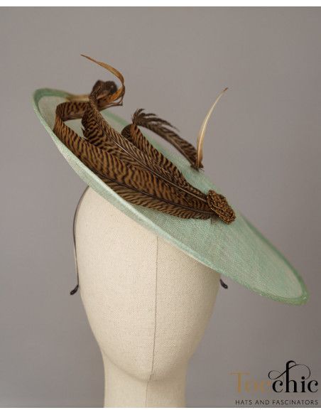 Aquamarine and gold races hat - Wedding hats for women - 6 Aquamarine and gold races hat - Wedding hats for women - 6