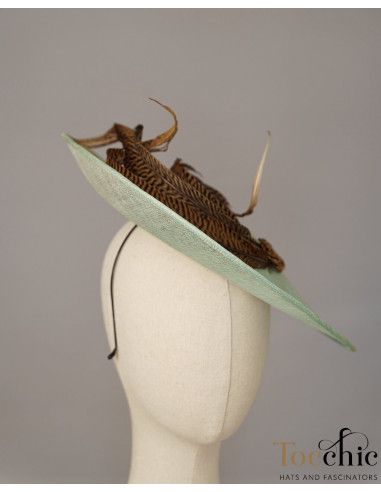 Aquamarine and gold races hat - Wedding hats for women - 9