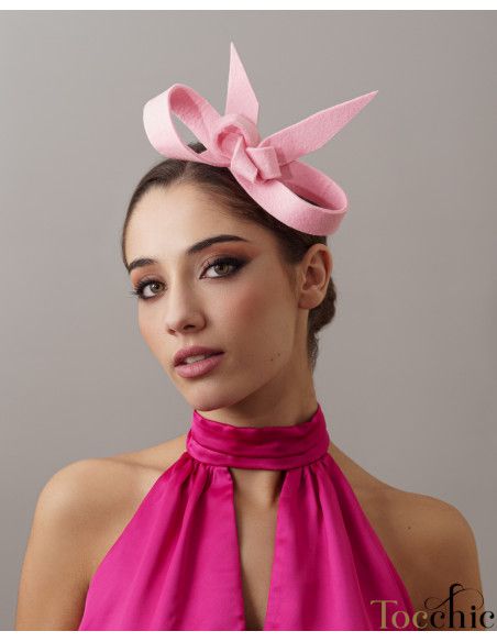 Pink bridesmaids fascinator hat - Wedding hats for women - 1