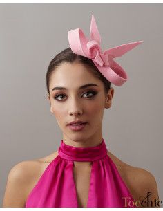 Pink bridesmaids fascinator hat - Wedding hats for women - 1 2