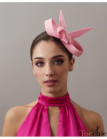 Pink bridesmaids fascinator hat - Wedding hats for women - 2