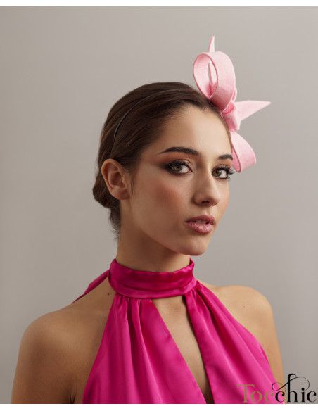 Pink bridesmaids fascinator hat - Wedding hats for women - 3