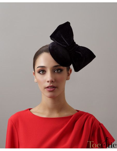 Ladies Black velvet fascinator for wedding - Wedding hats for women - 2 Ladies Black velvet fascinator for wedding - Wedding hats for women - 2