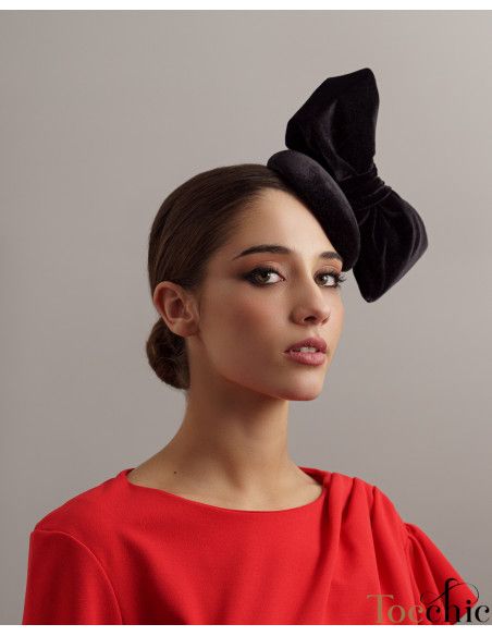 Ladies Black velvet fascinator for wedding - Wedding hats for women - 3 Ladies Black velvet fascinator for wedding - Wedding hats for women - 3