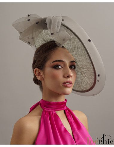 Woman Veiled hat grey for Horse Racing - Wedding hats for women - 10