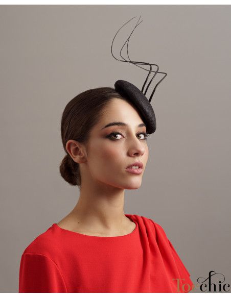 Woman fascinator hat for wedding black - Wedding hats for women - 2 Woman fascinator hat for wedding black - Wedding hats for women - 2