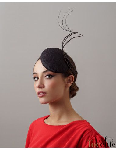 Woman fascinator hat for wedding black - Wedding hats for women - 3