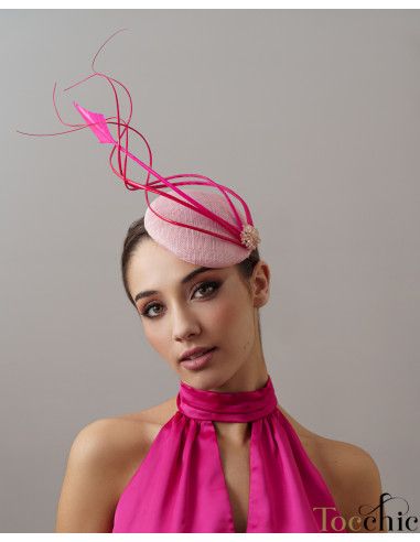 Pink derby fascinator large - Wedding hats for women - 2