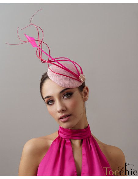 Pink derby fascinator large - Wedding hats for women - 2 Pink derby fascinator large - Wedding hats for women - 2