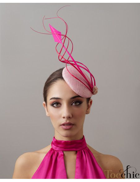 Pink derby fascinator large - Wedding hats for women - 1