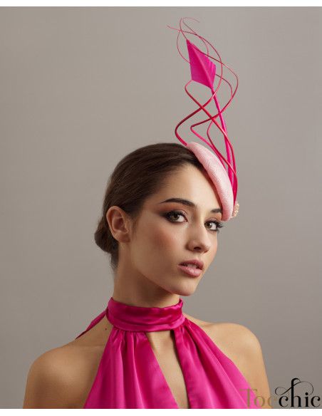 Pink derby fascinator large - Wedding hats for women - 3 Pink derby fascinator large - Wedding hats for women - 3