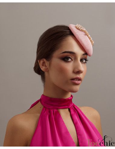 Pale Pink pillbox hat for women - Wedding hats for women - 3