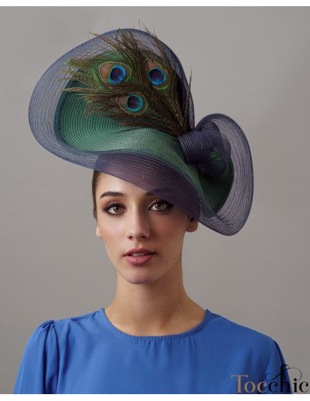 Green wedding hat with feathers - Wedding hats for women - 3