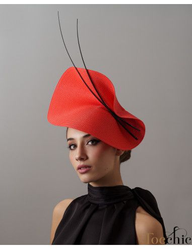 Black and red fascinator - Wedding hats for women - 3