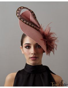 Woman feather fascinator pale pink - Wedding hats for women - 1