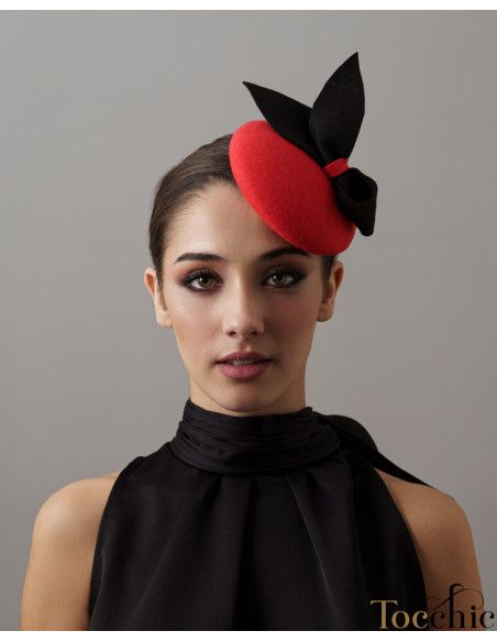 Red and black winter fascinator - Wedding hats for women - 3
