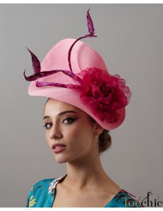 Tocado rosa fucsia para la invitada perfecta - Pamelas y Tocados para madrinas - 1