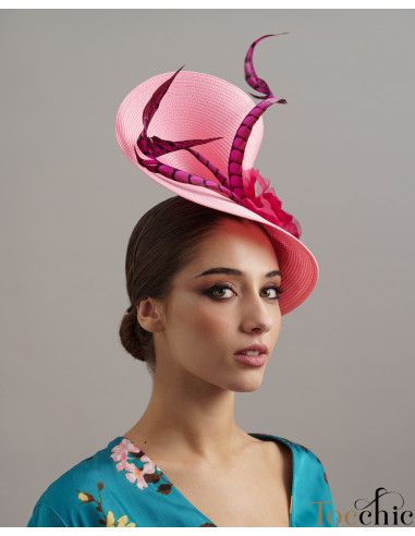 Tocado rosa fucsia para la invitada perfecta - Pamelas y Tocados para madrinas - 4