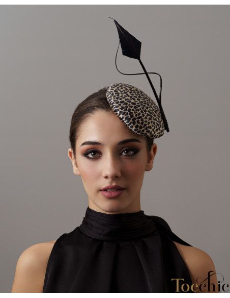 Tocado negro de leopardo - Sombreros y Tocados para bodas de mañana - 2