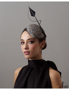 Tocado negro de leopardo - Sombreros y Tocados para bodas de mañana - 1