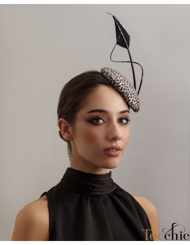 Tocado negro de leopardo - Sombreros y Tocados para bodas de mañana - 3