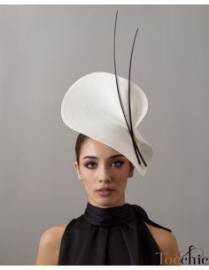 Elegant White and black fascinator - Bridal Hats & Fascinators - 1