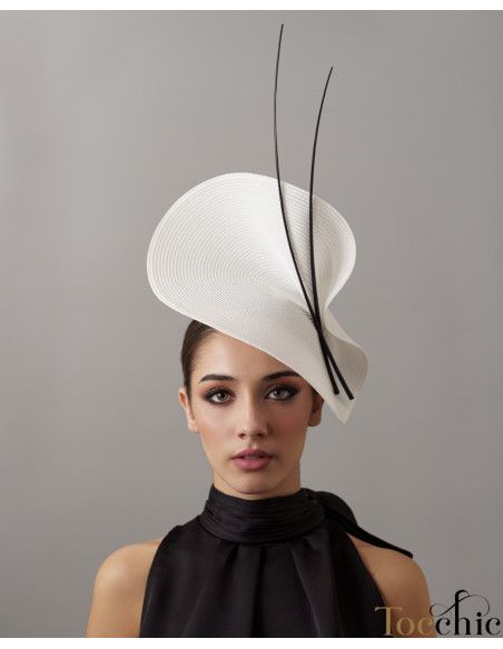 Tocado blanco y negro de boda - Tocados de novia - 1
