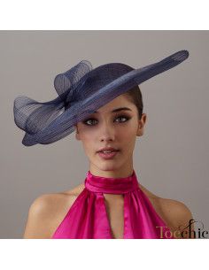 Navy blue wedding hat with veil - Shop - 1