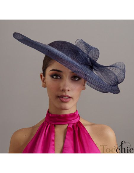 Navy blue wedding hat with veil - Shop - 4