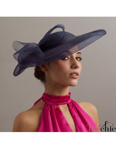 Navy blue wedding hat with veil - Shop - 3