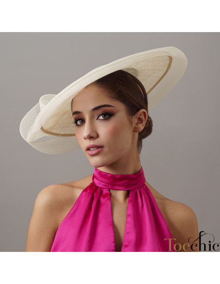 Elegante sombrero para invitada de boda marfil - Pamelas y Tocados para madrinas - 3 Elegante sombrero para invitada de boda marfil - Pamelas y Tocados para madrinas - 3