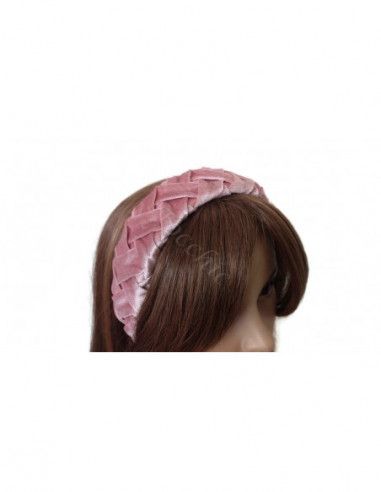 Light pink velvet headband for woman - Cocktail hats for women - 5