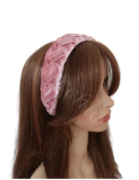 Light pink velvet headband for woman - Cocktail hats for women - 6