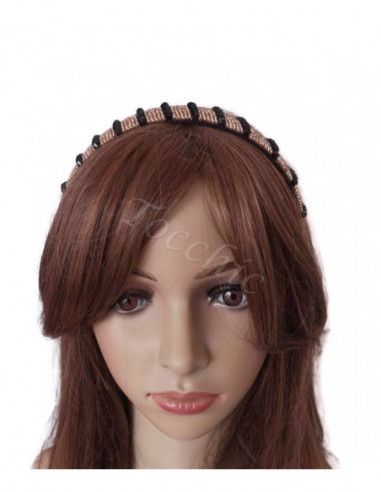 Diadema de fiesta con piedras doradas y negras - Tocados para bodas de noche - 5
