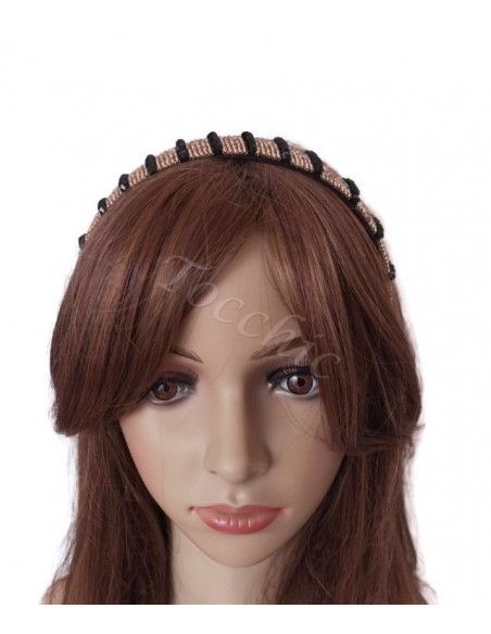 Diadema de fiesta con piedras doradas y negras - Tocados para bodas de noche - 5 Diadema de fiesta con piedras doradas y negras - Tocados para bodas de noche - 5