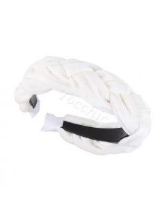 Diadema trenzada de terciopelo marfil - Tocados de novia - 1 2