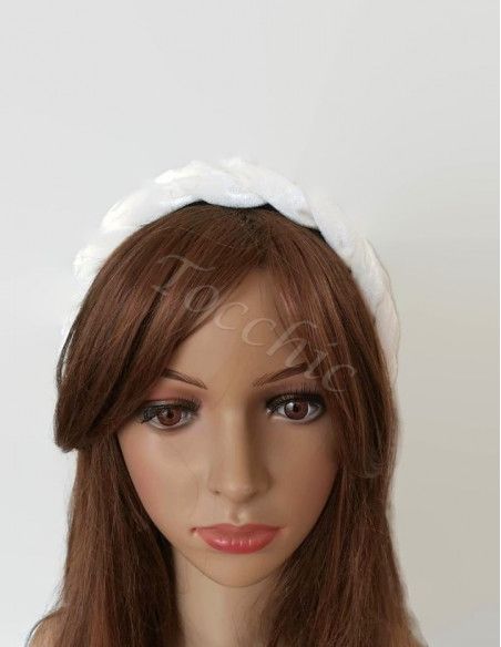 Diadema trenzada de terciopelo marfil - Bridal Hats & Fascinators - 3 Diadema trenzada de terciopelo marfil - Bridal Hats & Fascinators - 3