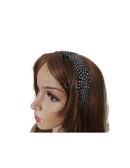 Diadema de plumas blanca y negra - Tocados para bodas de noche - 5 Diadema de plumas blanca y negra - Tocados para bodas de noche - 5