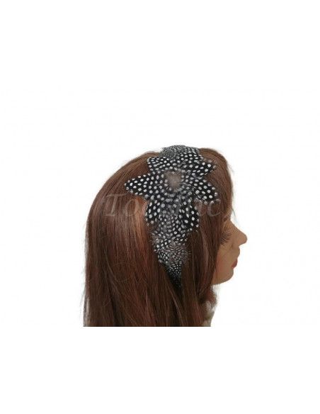 Diadema de plumas blanca y negra - Tocados para bodas de noche - 6 Diadema de plumas blanca y negra - Tocados para bodas de noche - 6