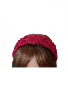 Diadema de terciopelo trenzada granate - Tocados para bodas de noche - 1