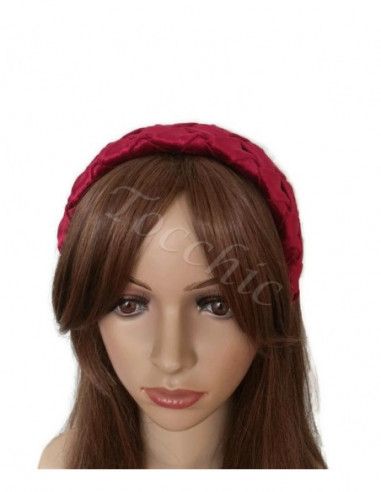 Deep red velvet headband for woman - Cocktail hats for women - 2