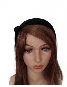 Diadema con nudo de terciopelo negra - Tocados para bodas de noche - 1