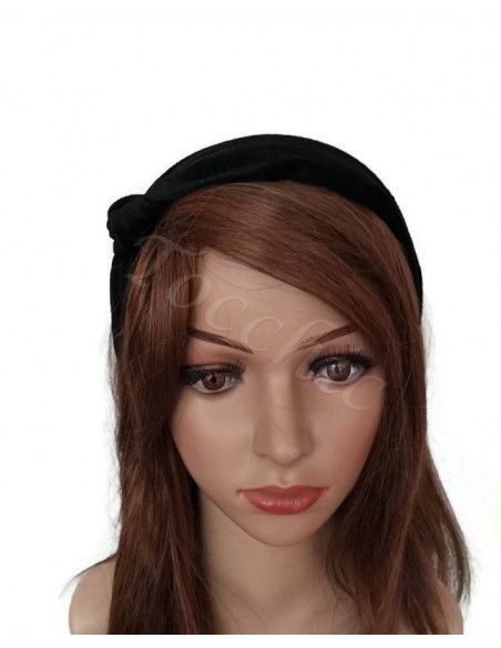Cocktail Black velvet headband - Cocktail hats for women - 1