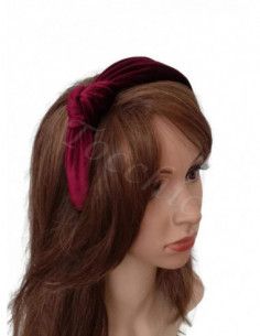 Maroon velvet headband with knot - Woman hats for the Horse races - 1