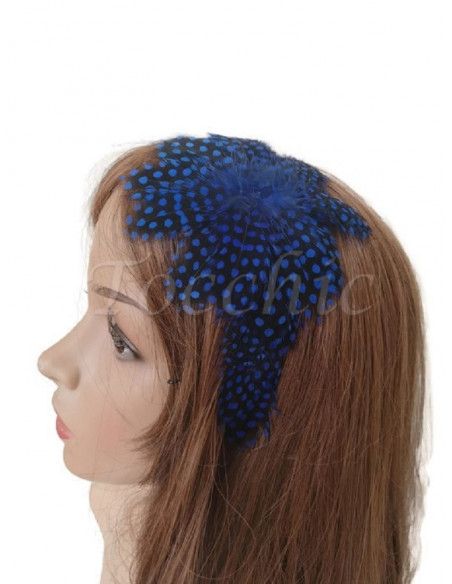 Royal blue headband with feathers - Cocktail hats for women - 10 Royal blue headband with feathers - Cocktail hats for women - 10